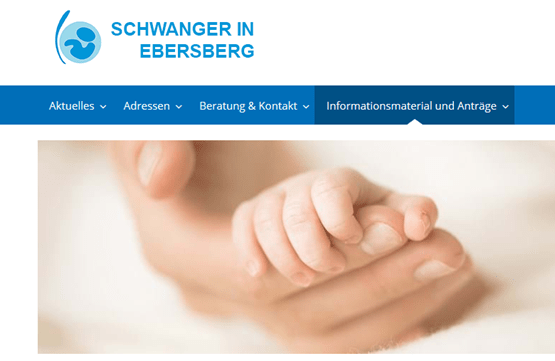 Webseite Schwanger-in-Ebersberg, Vorschau mit Link