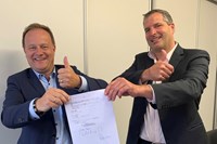 Landrat Niedergesäß und der Grafinger Bürgermeister Christian Bauer